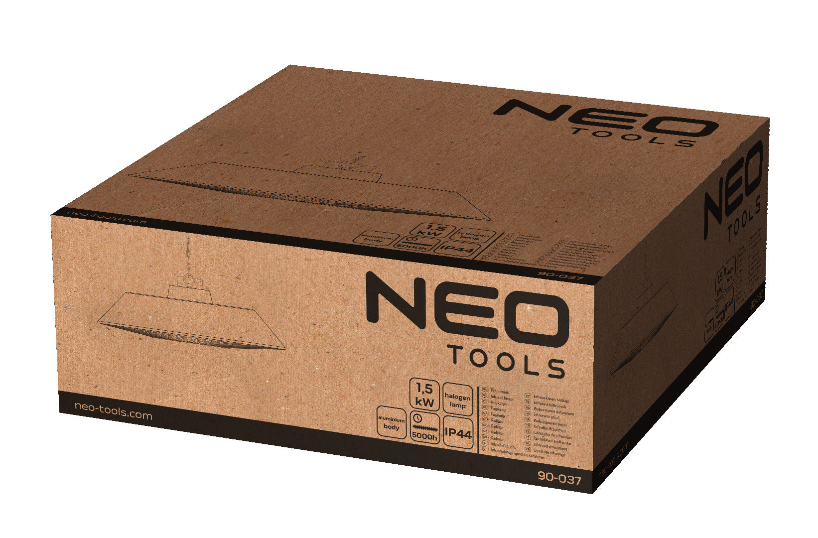 Stropný ohrievač 1500 W, hliníkový, bez diaľkového ovládania, vypínač, halogénová žiarovka, IP44 od NEO TOOLS nájdeš na naravis.sk