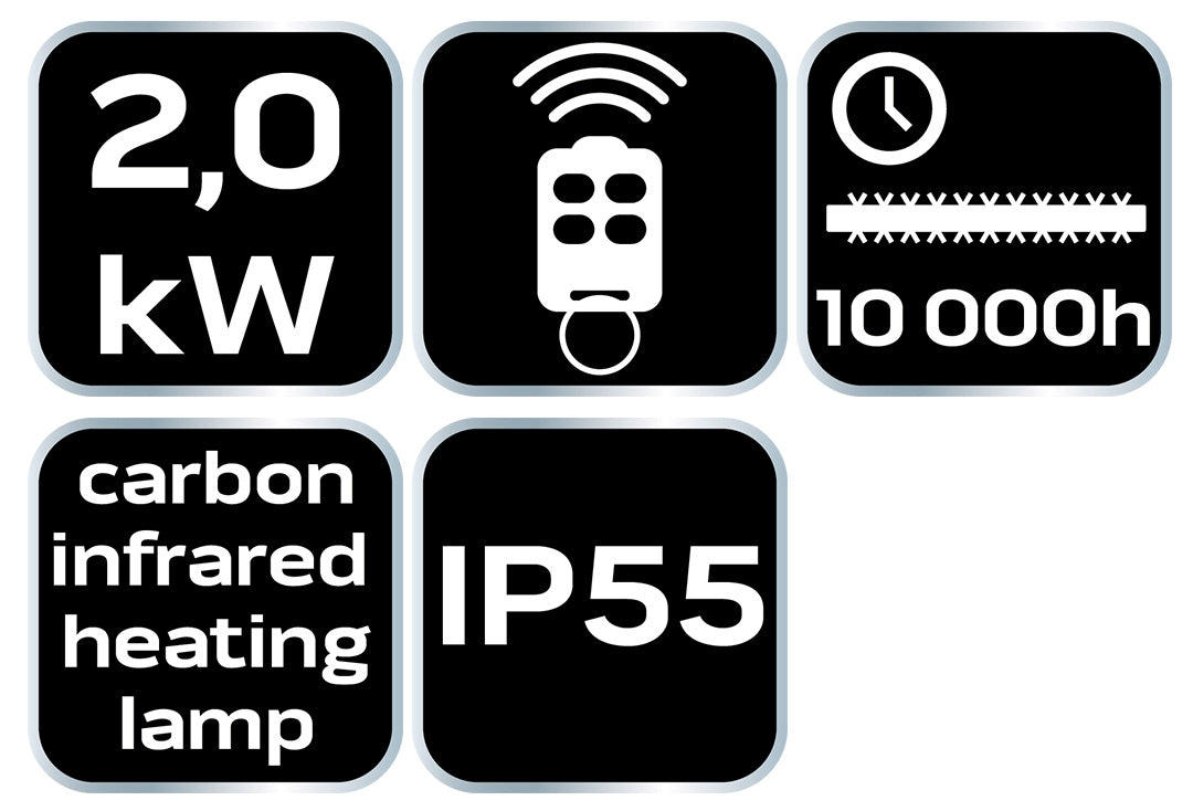 Priemyselný ohrievač na vonkajšie použitie, vykurovacie teleso uhlíkové infračervené vykurovacie lampy od NEO TOOLS nájdeš na naravis.sk