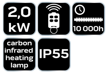Priemyselný ohrievač na vonkajšie použitie, vykurovacie teleso uhlíkové infračervené vykurovacie lampy od NEO TOOLS nájdeš na naravis.sk