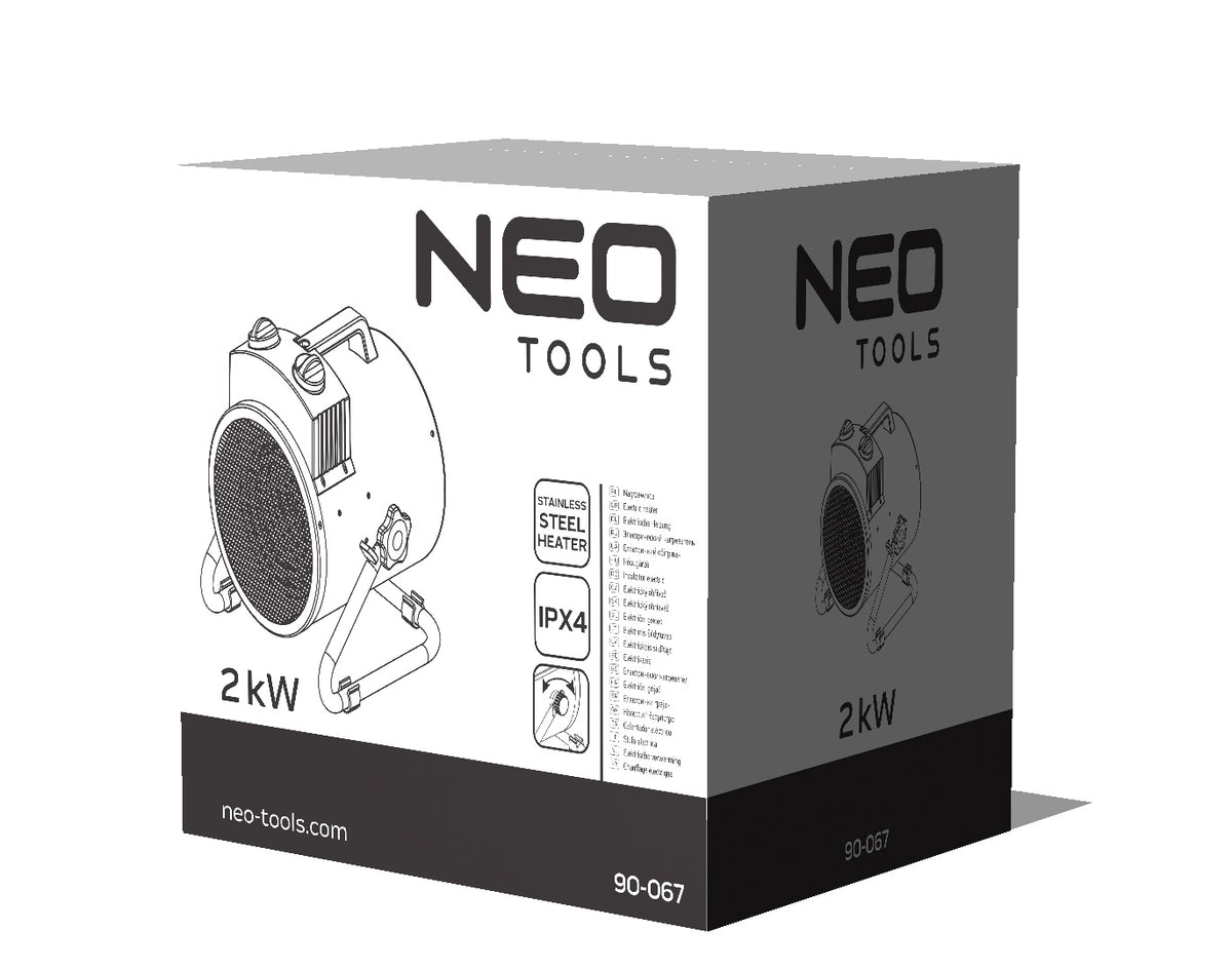 Elektrický ohrievač 2kW priemyselný, nastaviteľný, IPX4 od NEO TOOLS nájdeš na naravis.sk