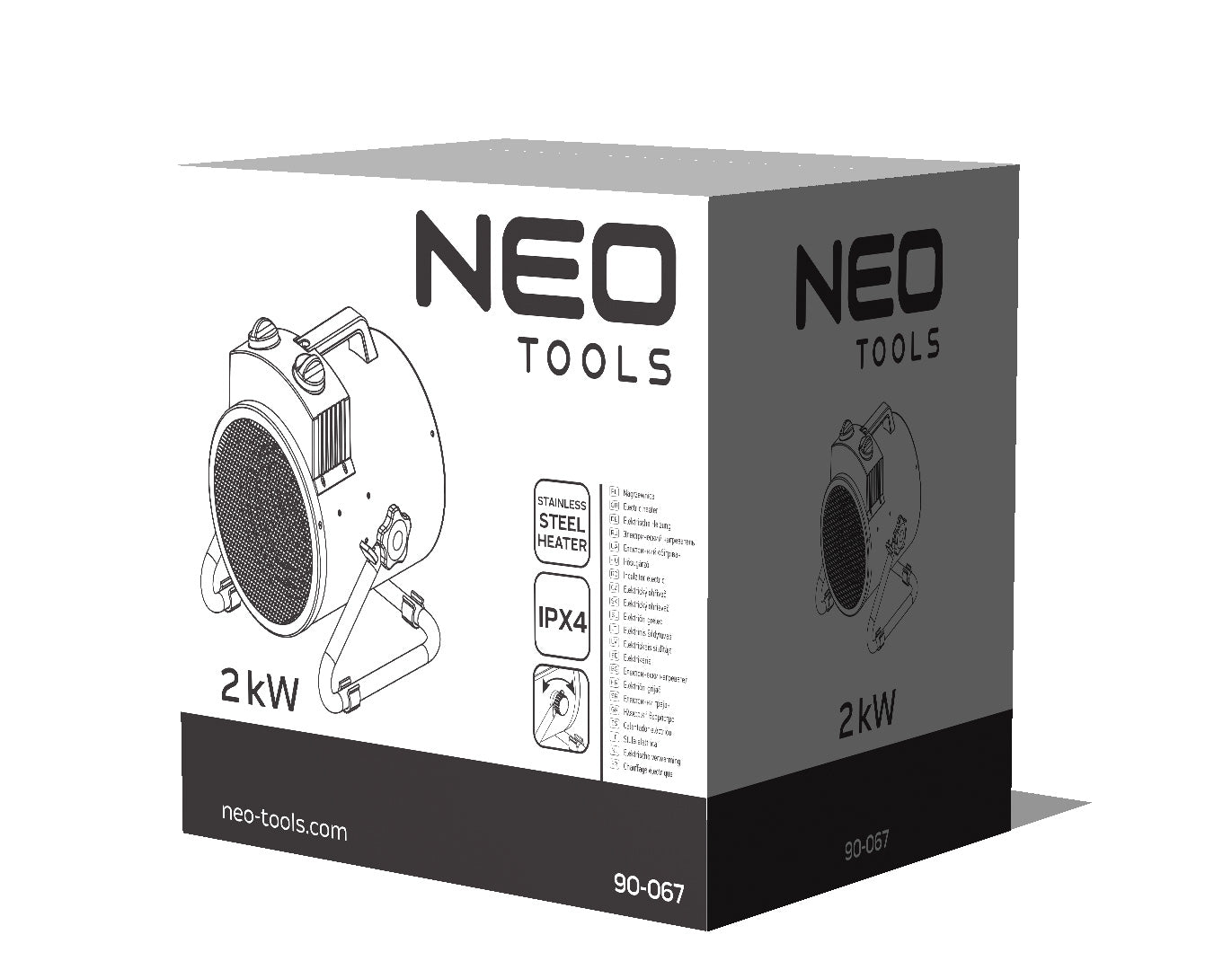 Elektrický ohrievač 2kW priemyselný, nastaviteľný, IPX4 od NEO TOOLS nájdeš na naravis.sk