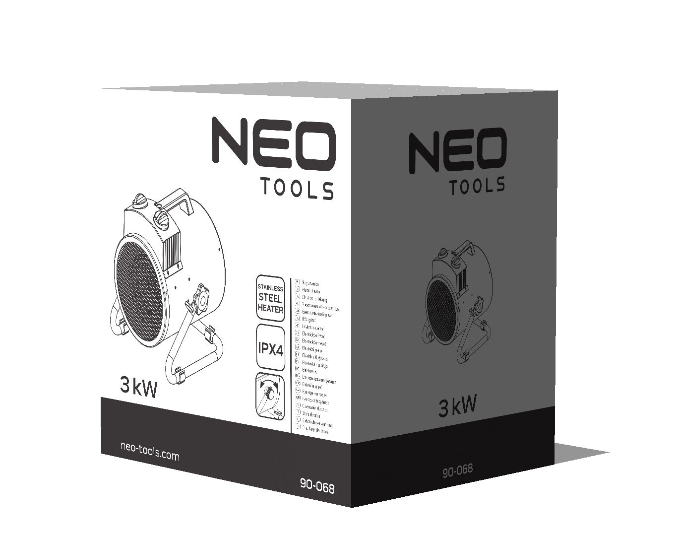 Elektrický ohrievač 3kW priemyselný, nastaviteľný, IPX4 od NEO TOOLS nájdeš na naravis.sk