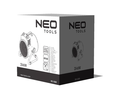 Elektrický ohrievač 3kW priemyselný, nastaviteľný, IPX4 od NEO TOOLS nájdeš na naravis.sk