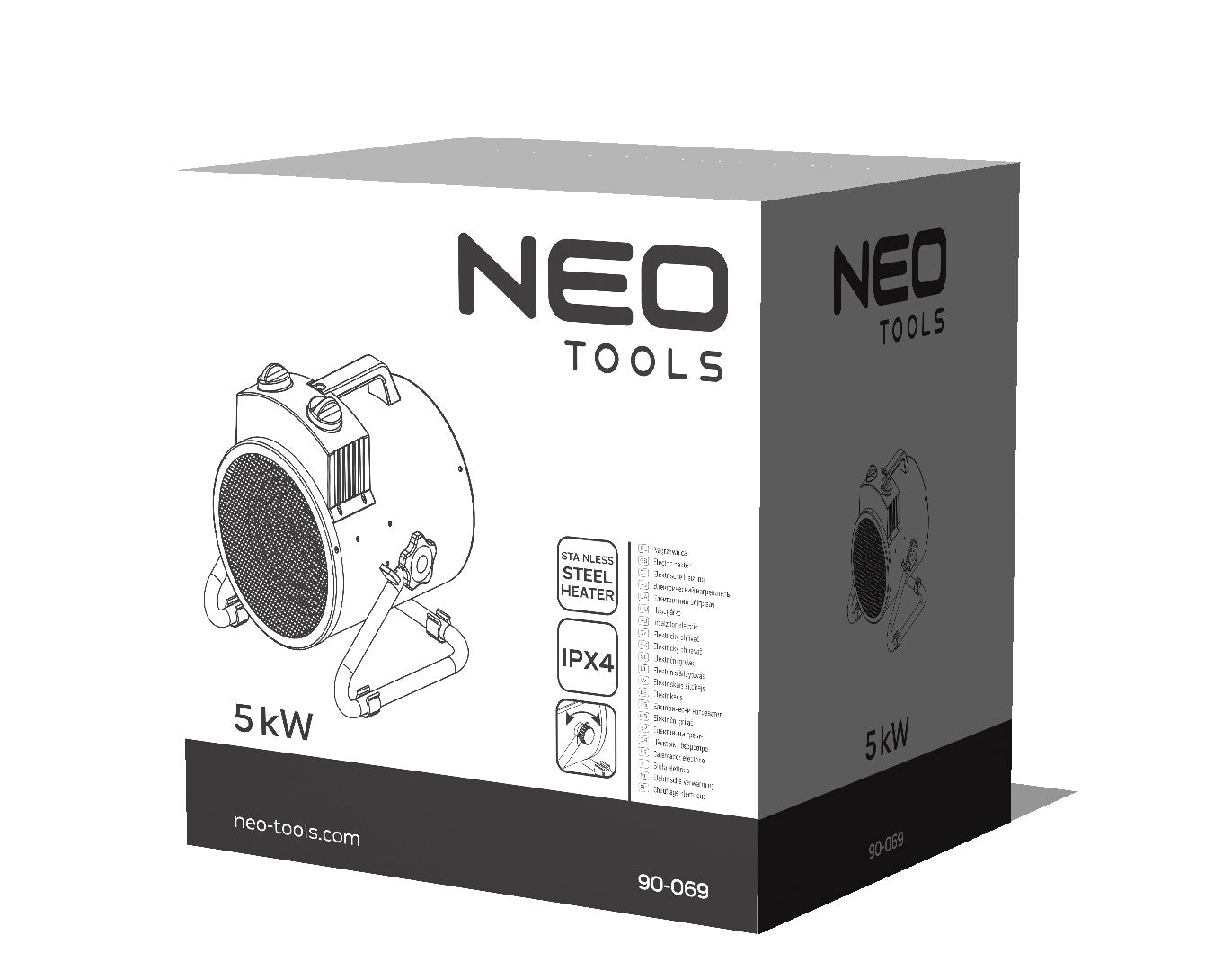 Elektrický ohrievač 5kW priemyselný, nastaviteľný, IPX4 od NEO TOOLS nájdeš na naravis.sk