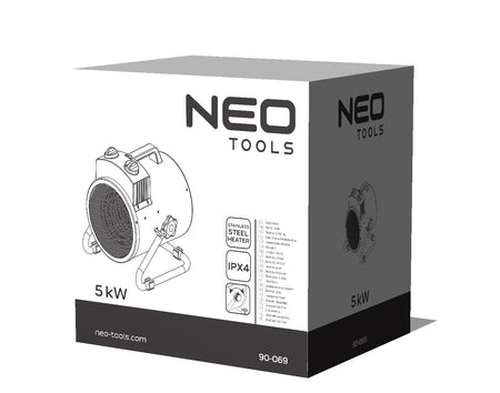 Elektrický ohrievač 5kW priemyselný, nastaviteľný, IPX4 od NEO TOOLS nájdeš na naravis.sk