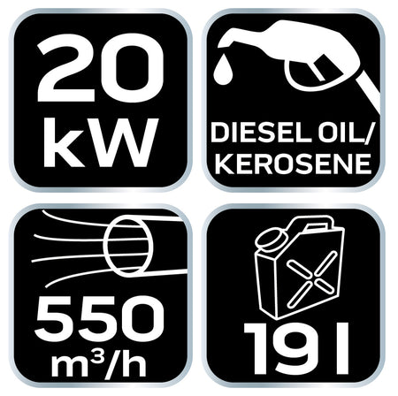 Olejový ohrievač 20kW, nádrž 19l, bez kolies od NEO TOOLS nájdeš na naravis.sk