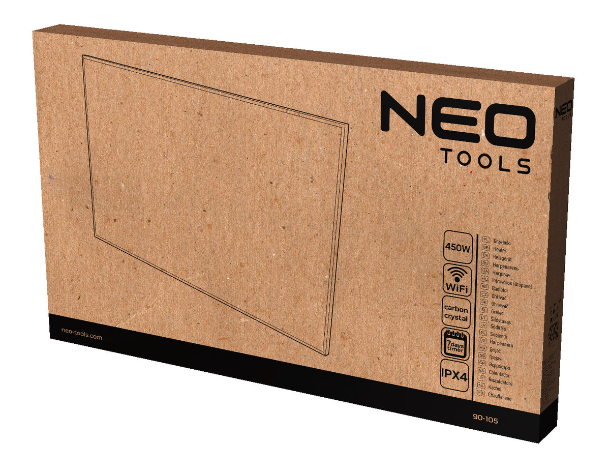 Infračervený ohrievací panel 450W, WIFI od NEO TOOLS nájdeš na naravis.sk
