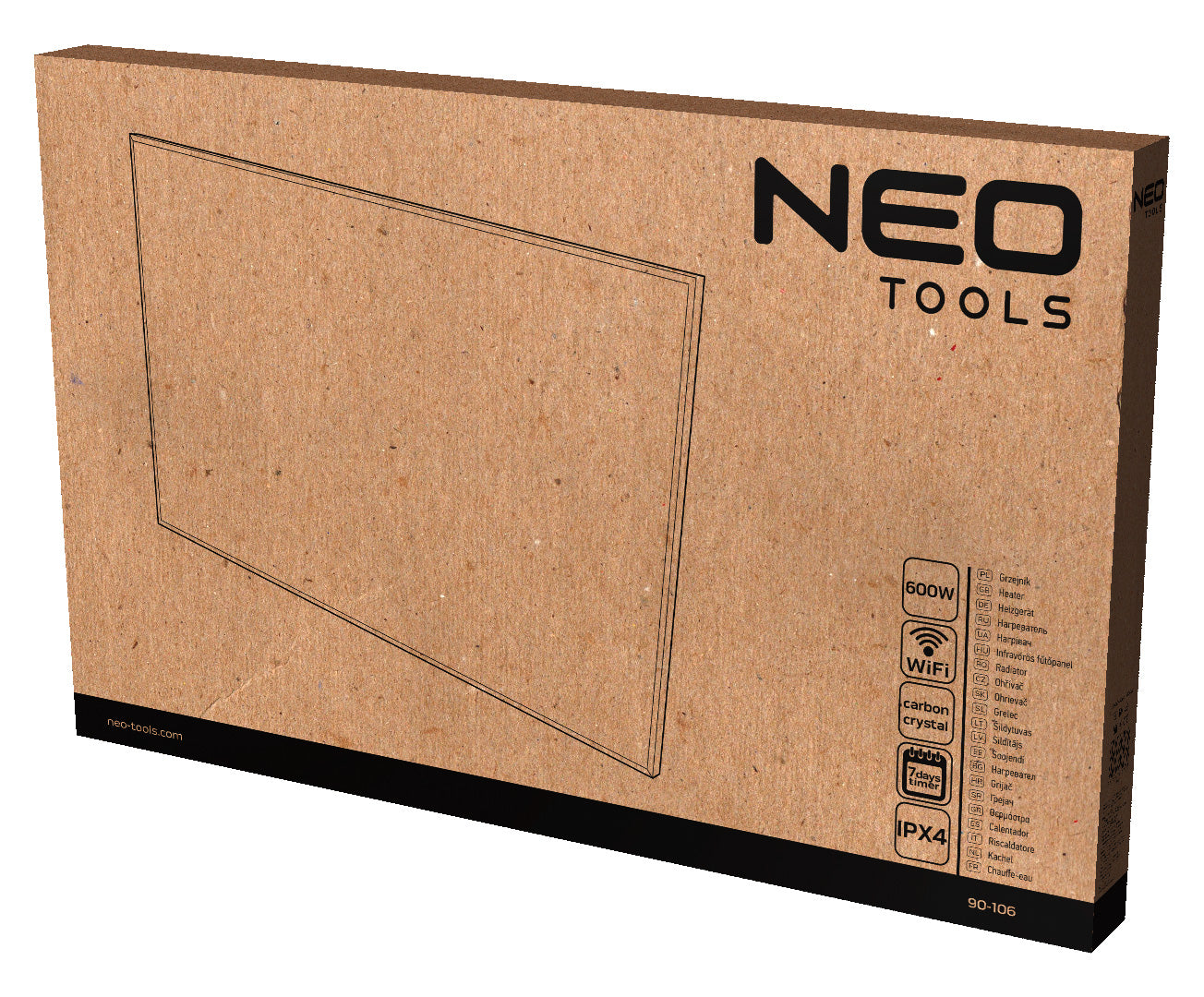 Infračervený ohrievací panel 600W, WIFI od NEO TOOLS nájdeš na naravis.sk