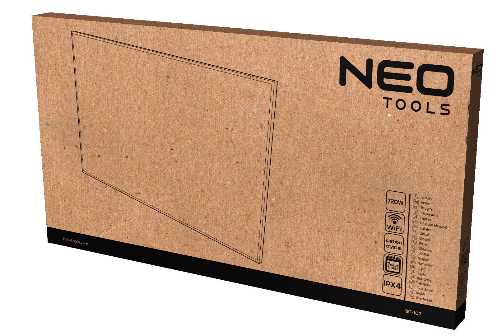 Infračervený vyhrievaný panel 720W, WIFI od NEO TOOLS nájdeš na naravis.sk
