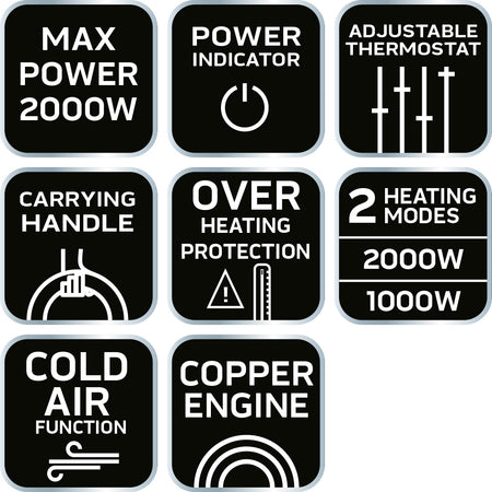 Ohrievač s ventilátorom 2000 W od NEO TOOLS nájdeš na naravis.sk