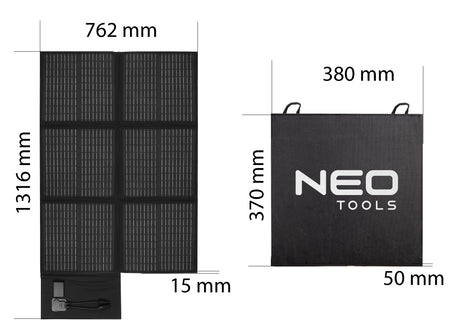 Prenosný solárny panel 120W, solárna nabíjačka od NEO TOOLS nájdeš na naravis.sk