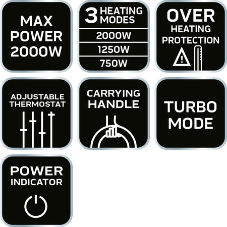 Konvektorový ohrievač s termostatom 2000W turbo od NEO TOOLS nájdeš na naravis.sk