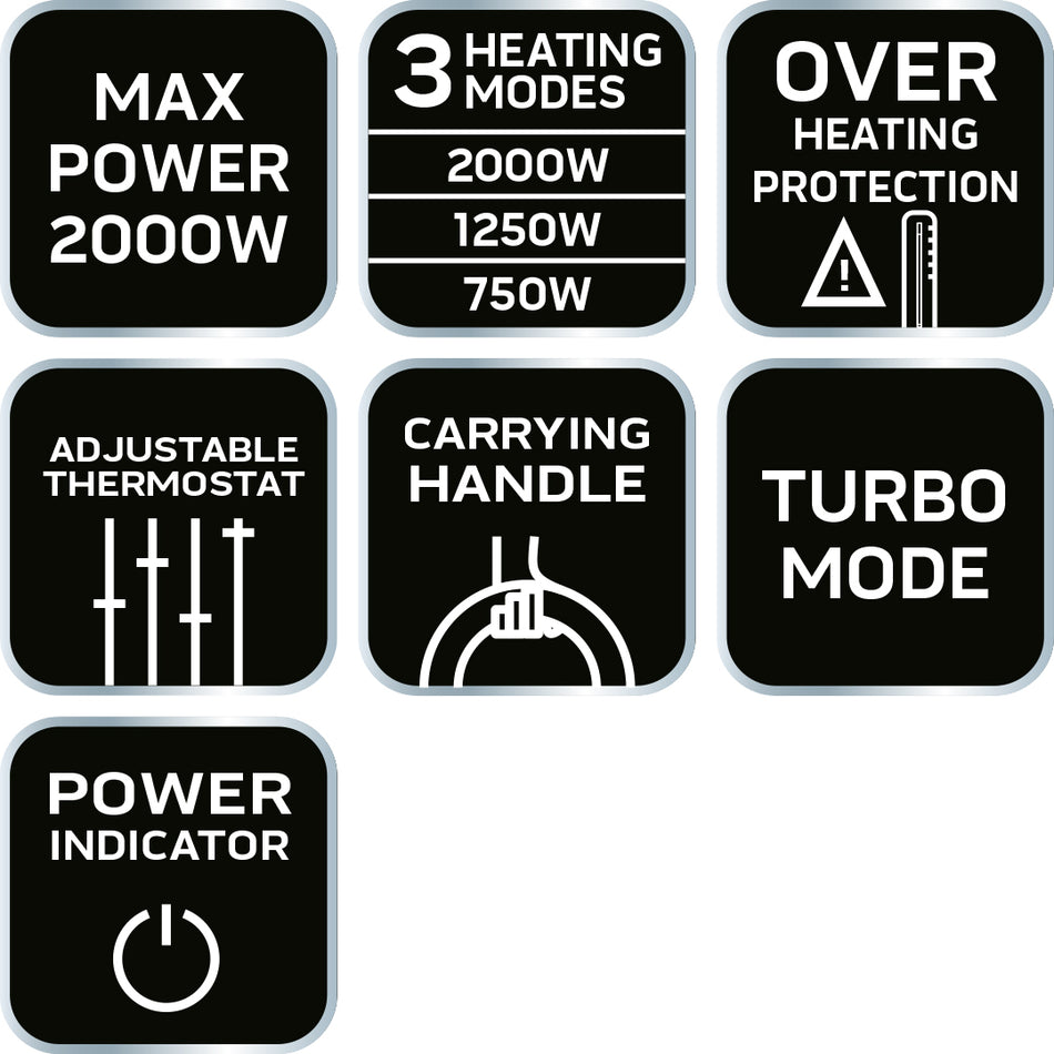 Konvektorový ohrievač s termostatom 2000W turbo od NEO TOOLS nájdeš na naravis.sk