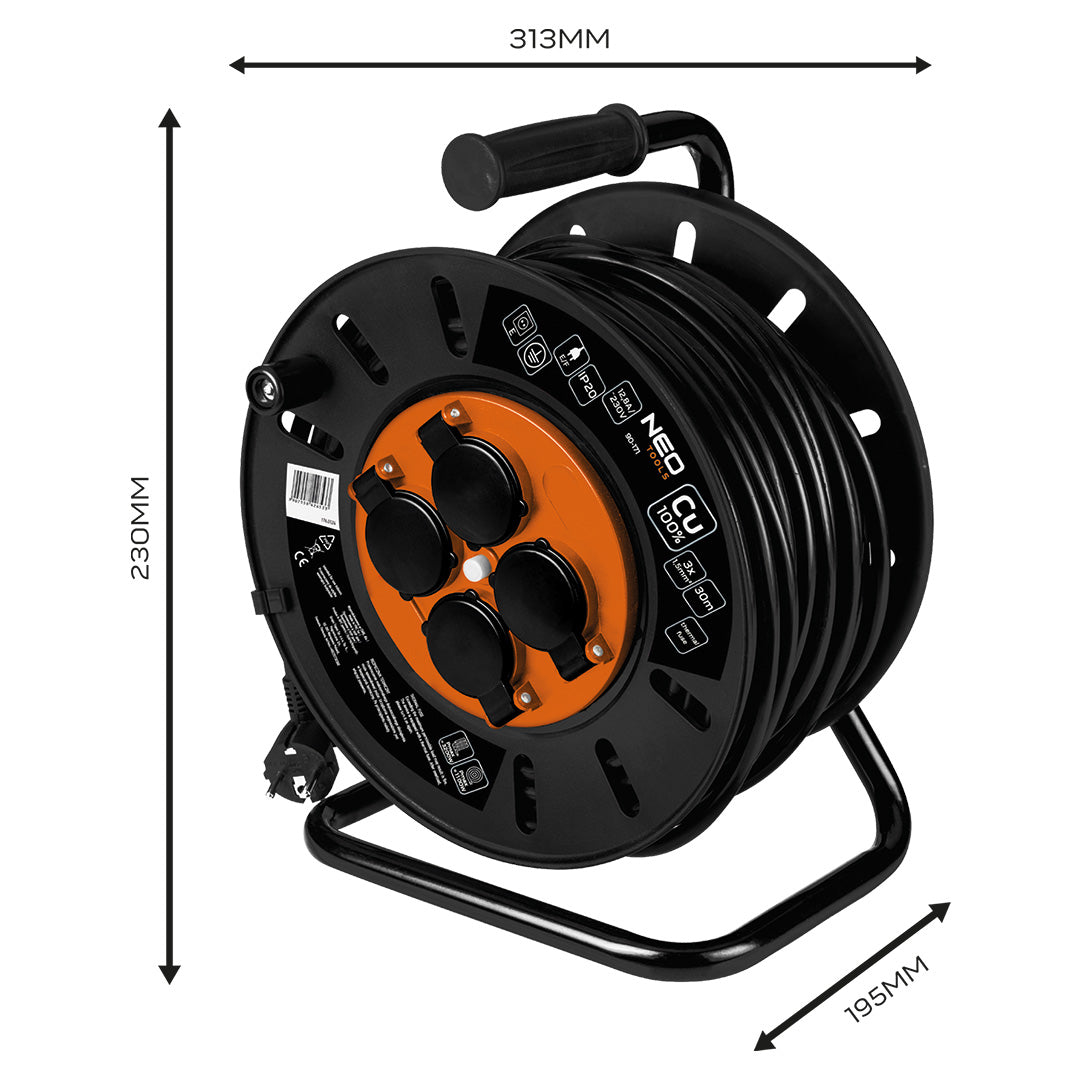 Predlžovací kábel 30 m, 3x1,5 mm2 od NEO TOOLS nájdeš na naravis.sk