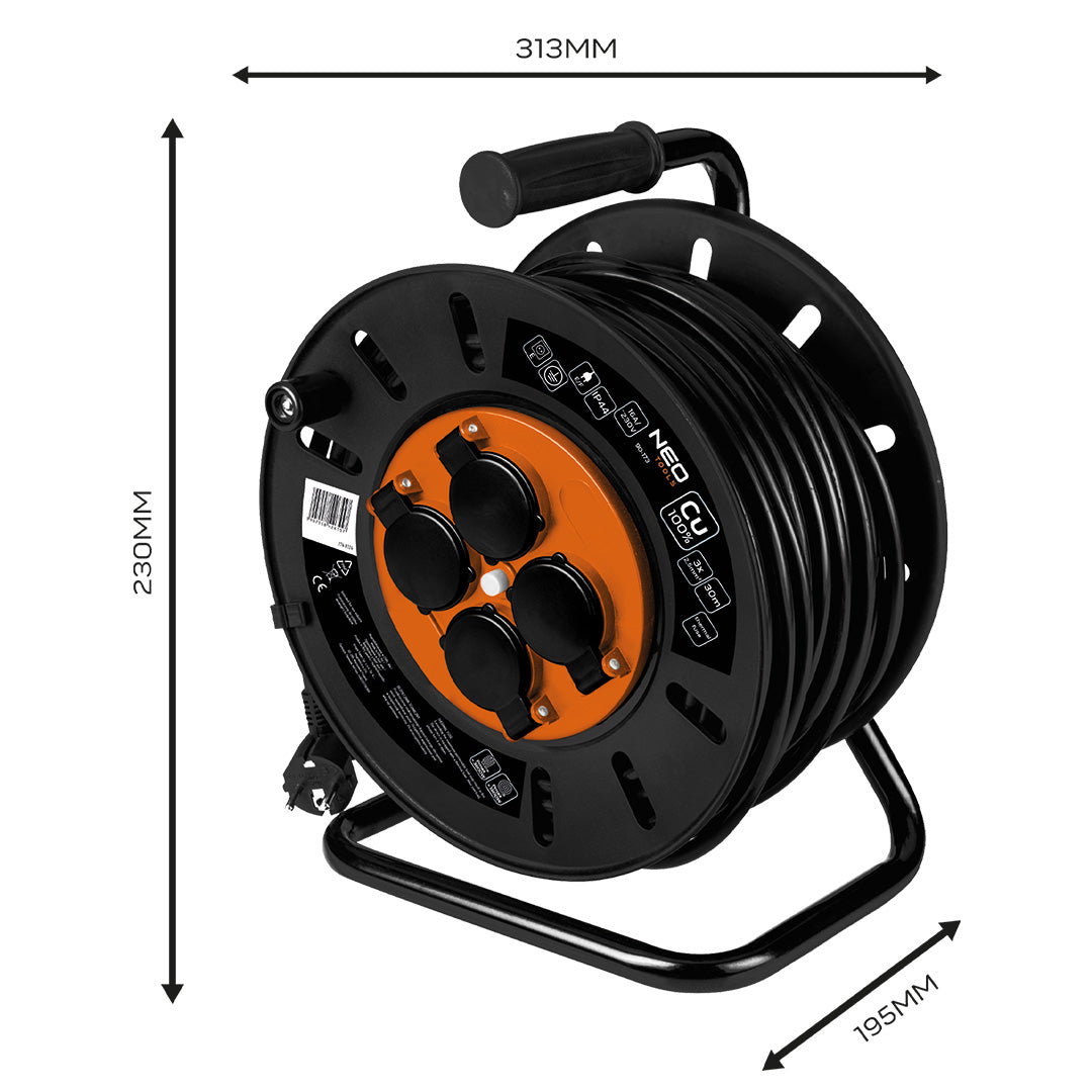 Predlžovací kábel 30 m, 3x2,5 mm2 od NEO TOOLS nájdeš na naravis.sk