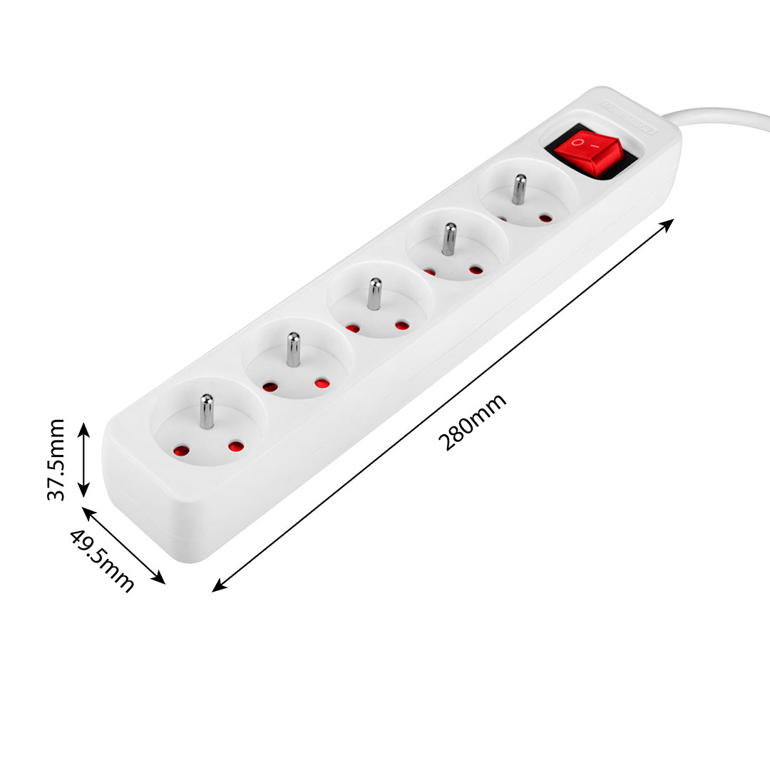 Predlžovací kábel 1,5 m, 3x1,5 mm2, 5G, biely, ON/OFF od NEO TOOLS nájdeš na naravis.sk