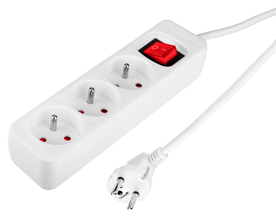 Predlžovací kábel 5 m, 3x1,5 mm2, 3G, biely, ON/OFF od NEO TOOLS nájdeš na naravis.sk