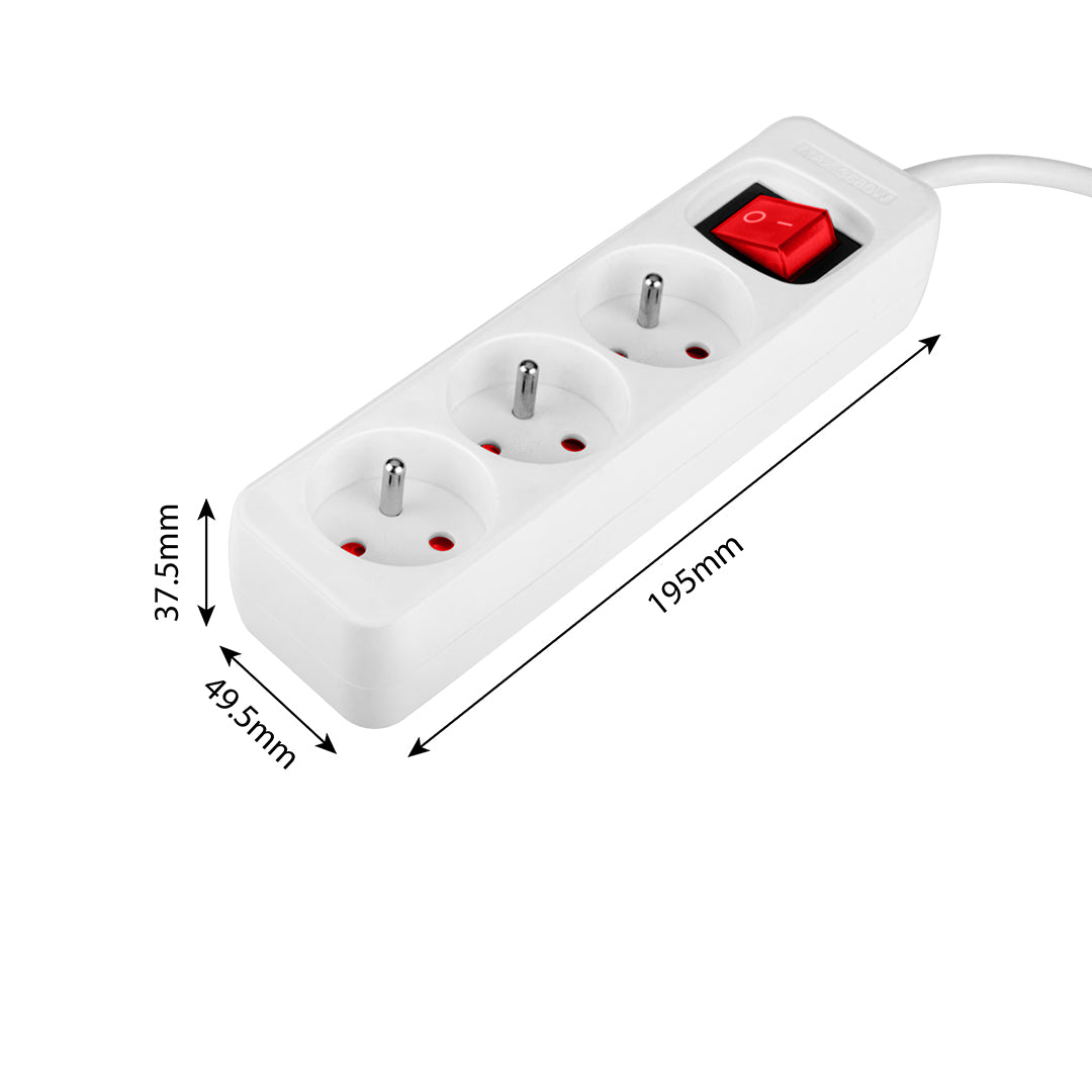 Predlžovací kábel 5 m, 3x1,5 mm2, 3G, biely, ON/OFF od NEO TOOLS nájdeš na naravis.sk