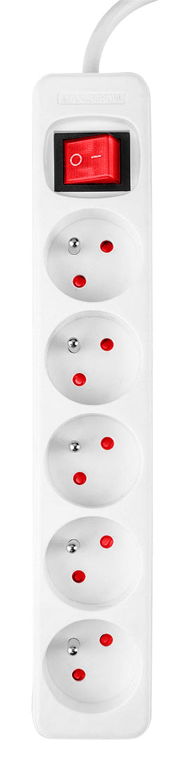 Predlžovací pásik 5m, 3x1,5mm2, 5G, biely, ON/OFF od NEO TOOLS nájdeš na naravis.sk