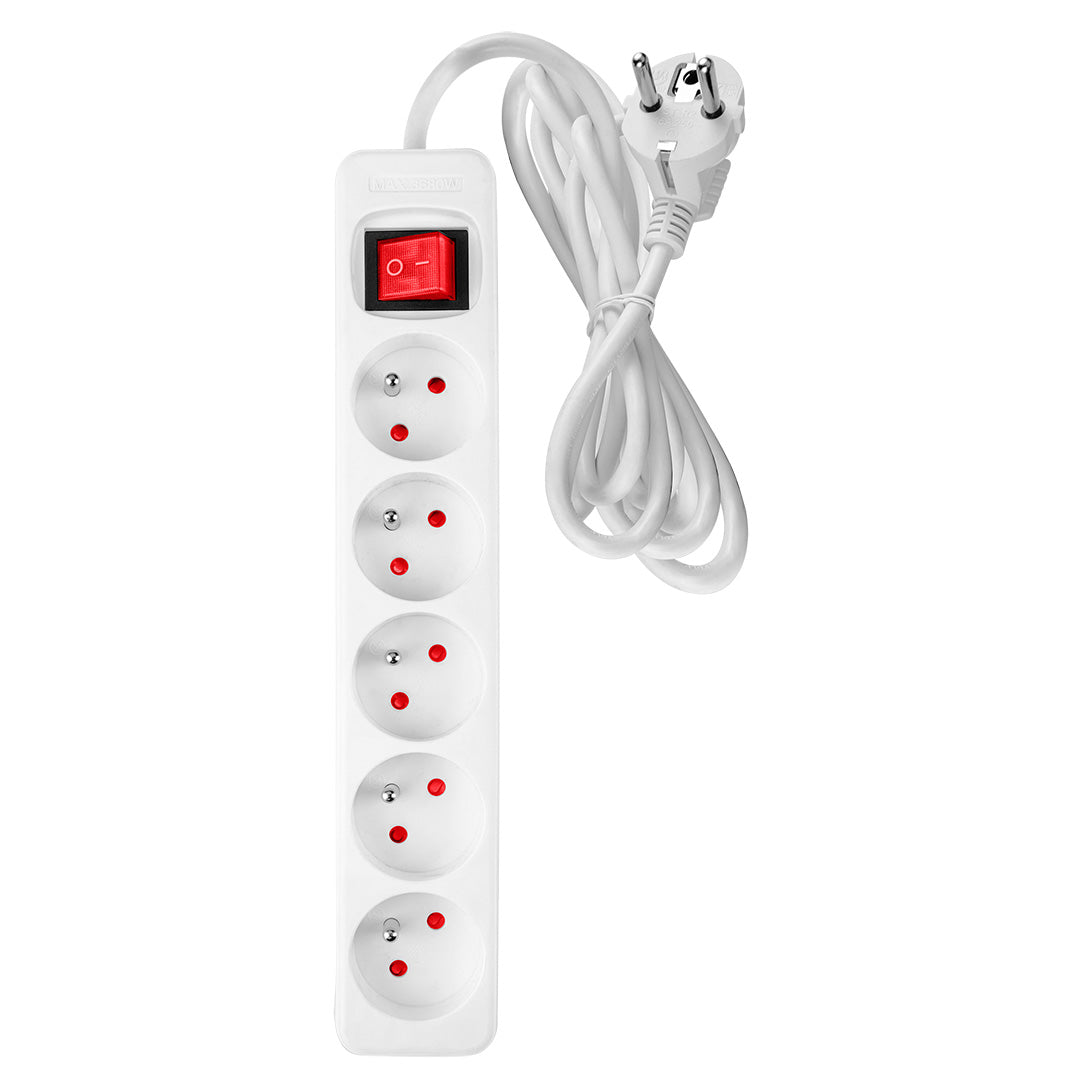 Predlžovací pásik 5m, 3x1,5mm2, 5G, biely, ON/OFF od NEO TOOLS nájdeš na naravis.sk