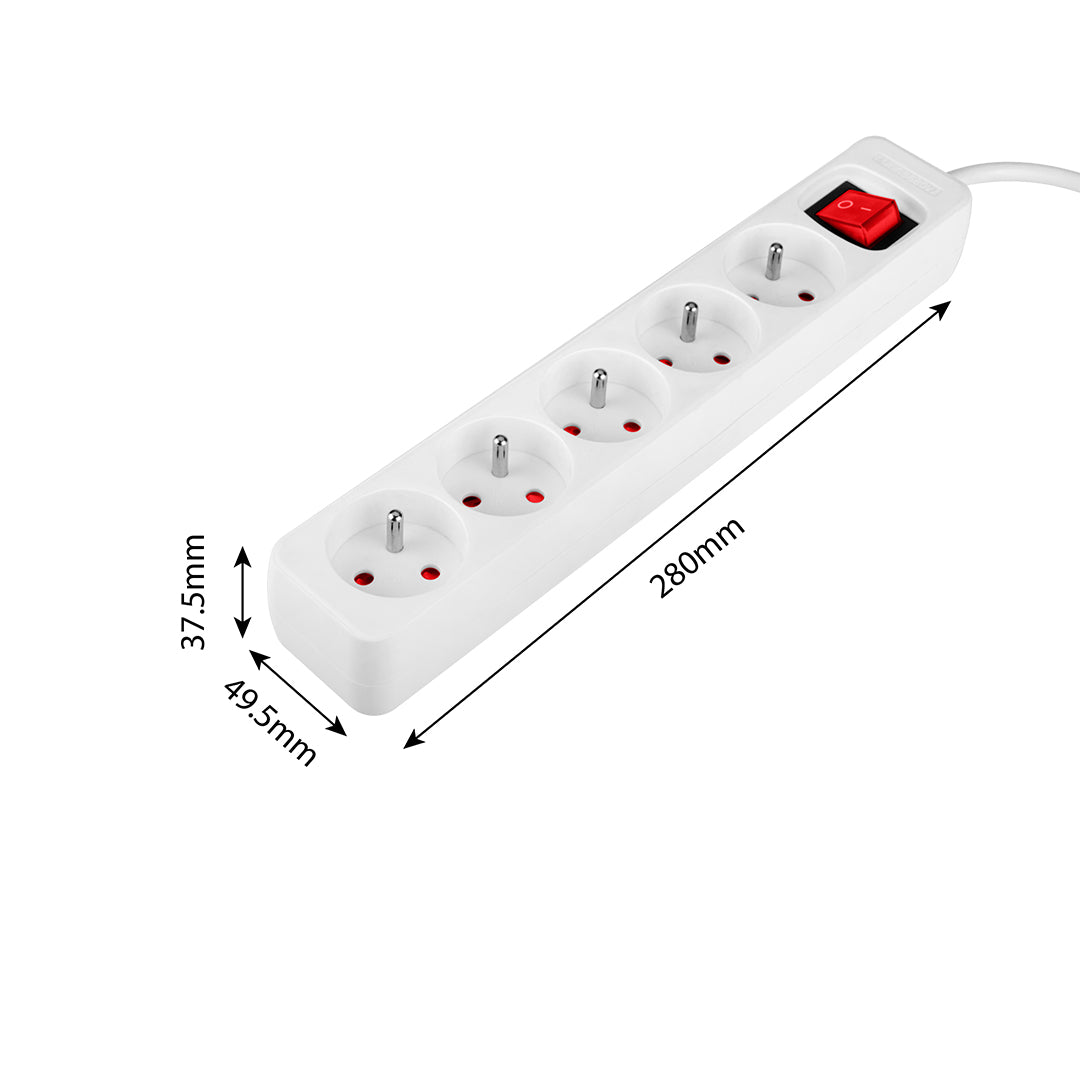 Predlžovací pásik 5m, 3x1,5mm2, 5G, biely, ON/OFF od NEO TOOLS nájdeš na naravis.sk