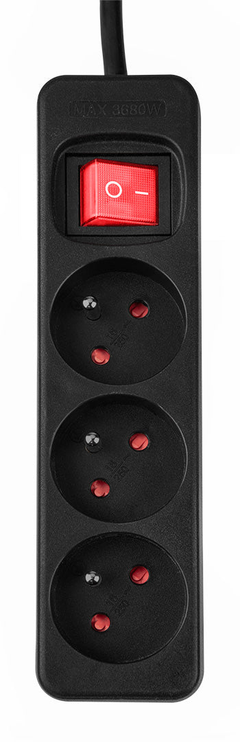 Predlžovací kábel 1,5 m, 3x1,5 mm2, 3G, čierny, ON/OFF od NEO TOOLS nájdeš na naravis.sk