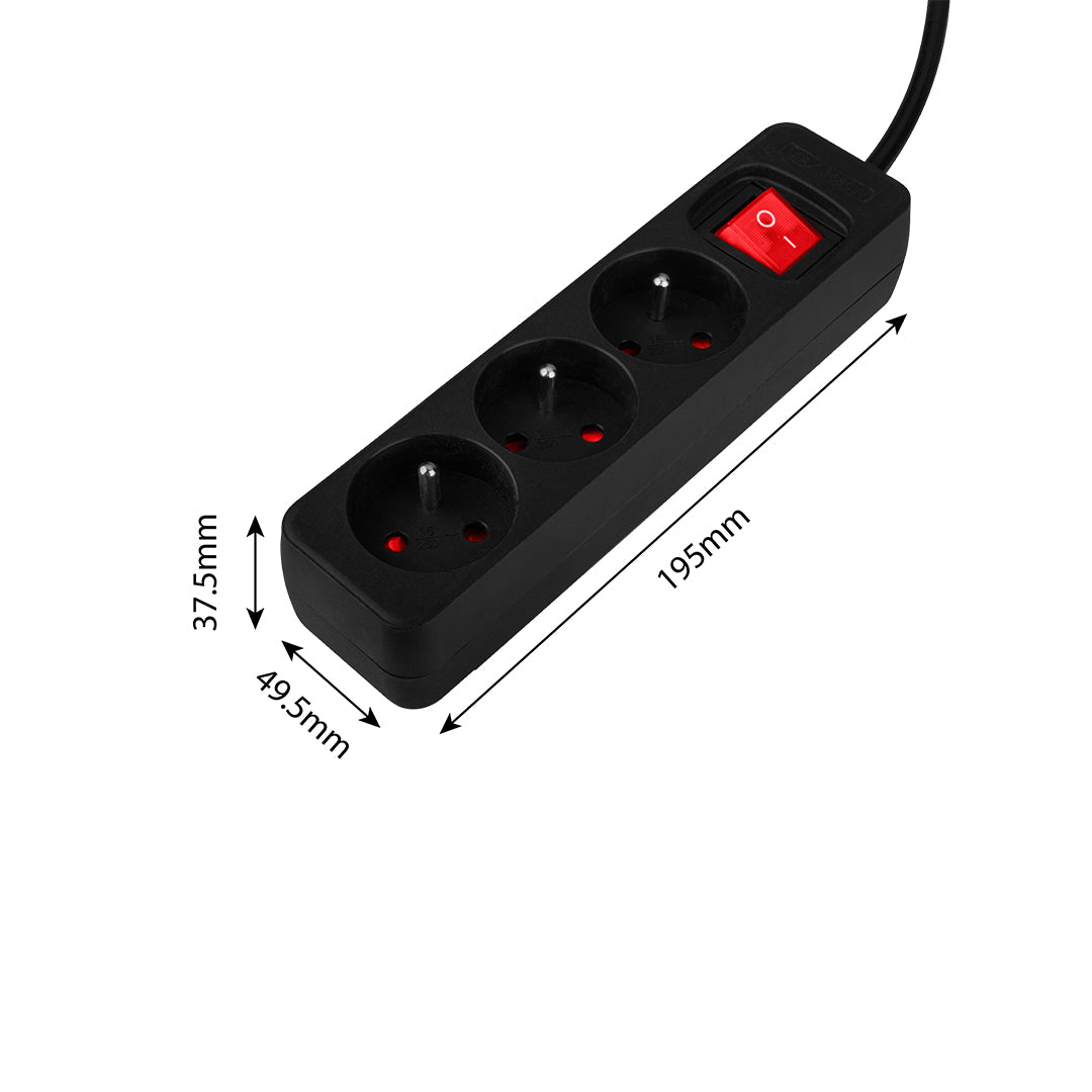 Predlžovací kábel 1,5 m, 3x1,5 mm2, 3G, čierny, ON/OFF od NEO TOOLS nájdeš na naravis.sk