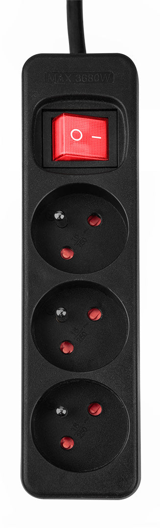 Predlžovací kábel 3 m, 3x1,5 mm2, 3G, čierny, ON/OFF od NEO TOOLS nájdeš na naravis.sk
