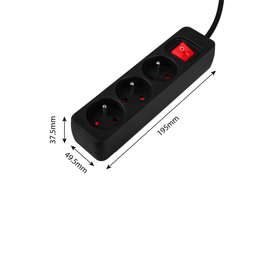Predlžovací kábel 3 m, 3x1,5 mm2, 3G, čierny, ON/OFF od NEO TOOLS nájdeš na naravis.sk