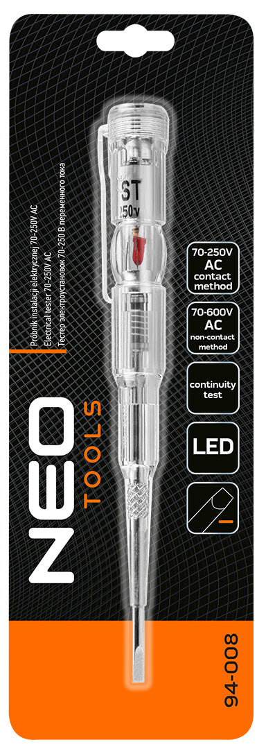 Tester elektrickej inštalácie 70-250 V AC od NEO TOOLS nájdeš na naravis.sk