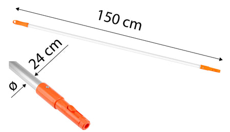 Hliníková rukoväť 150 cm fi 24 mm, upevnenie západkou od NEO TOOLS nájdeš na naravis.sk