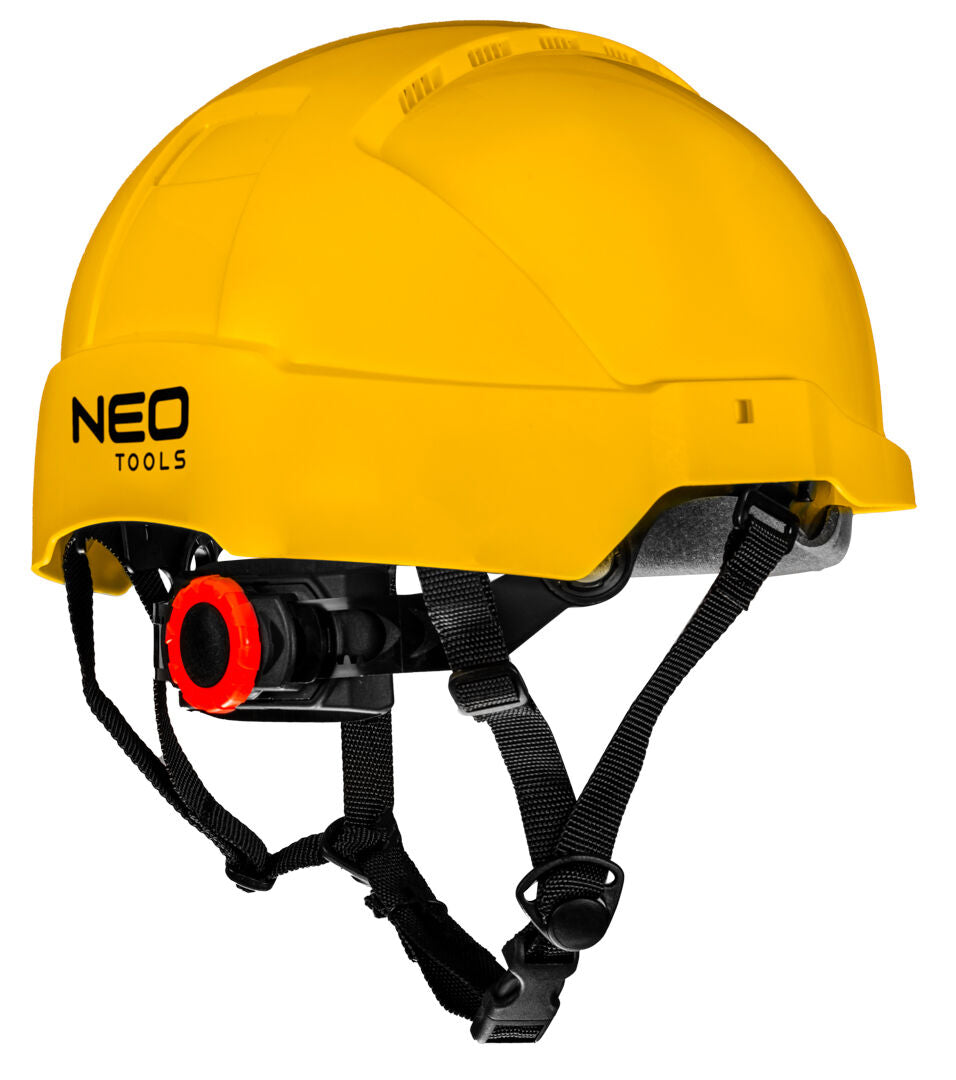 Priemyselná prilba na prácu vo výškach, žltá od NEO TOOLS nájdeš na naravis.sk