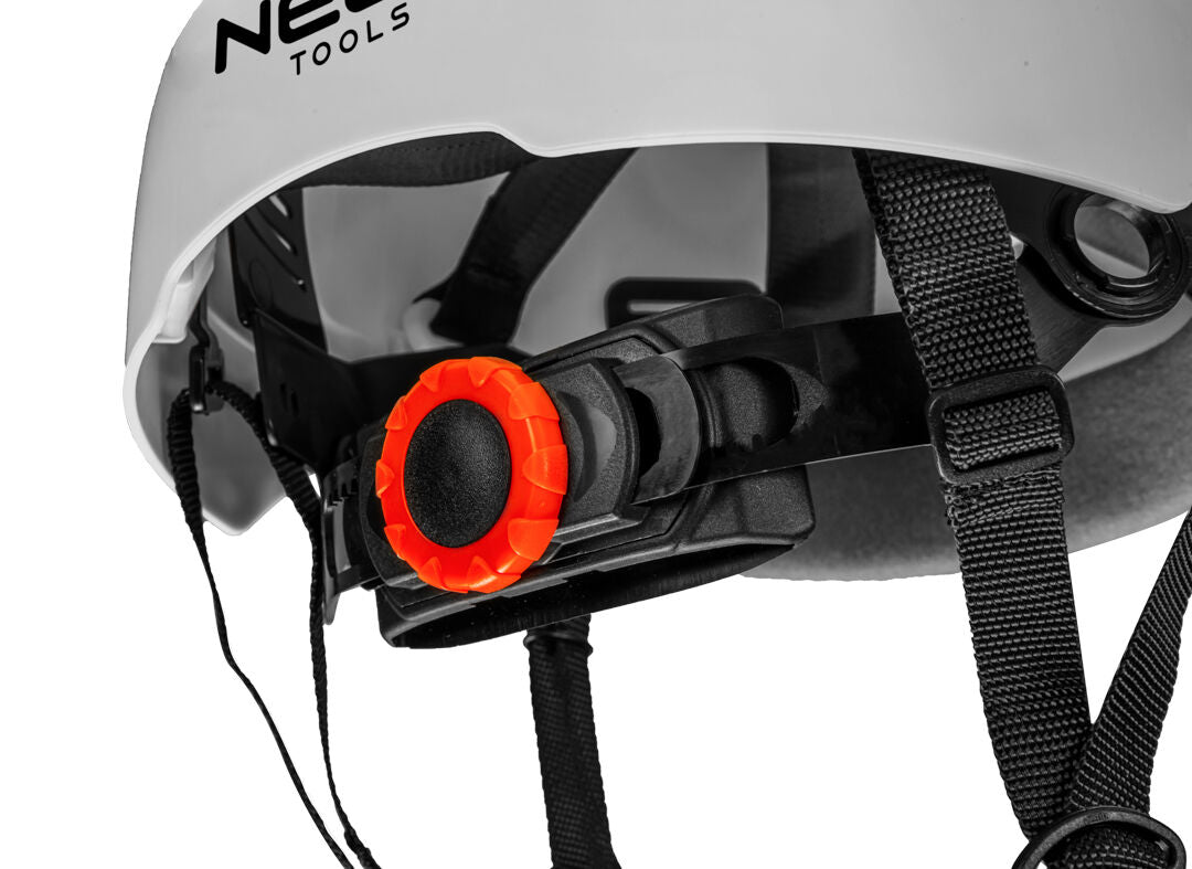 Priemyselná prilba na prácu vo výškach, biela od NEO TOOLS nájdeš na naravis.sk