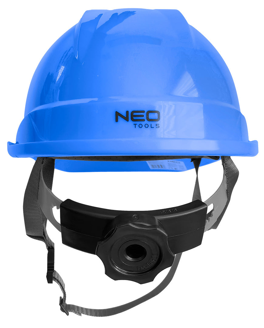 Priemyselná prilba s remienkom pod bradou, modrá od NEO TOOLS nájdeš na naravis.sk