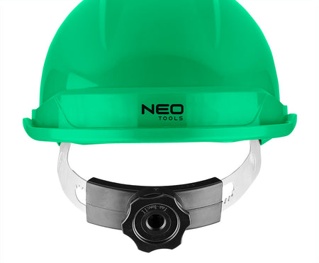 Priemyselná prilba s remienkom pod bradou, zelená od NEO TOOLS nájdeš na naravis.sk