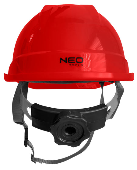 Priemyselná prilba s remienkom pod bradou, červená od NEO TOOLS nájdeš na naravis.sk