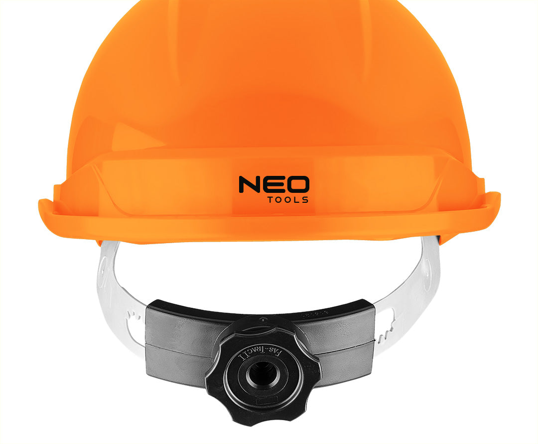 Priemyselná prilba s remienkom pod bradou, oranžová od NEO TOOLS nájdeš na naravis.sk