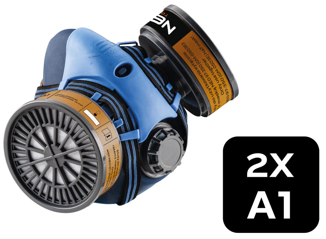 Silikónová polomaska + 2x absorbér A1 R od NEO TOOLS nájdeš na naravis.sk