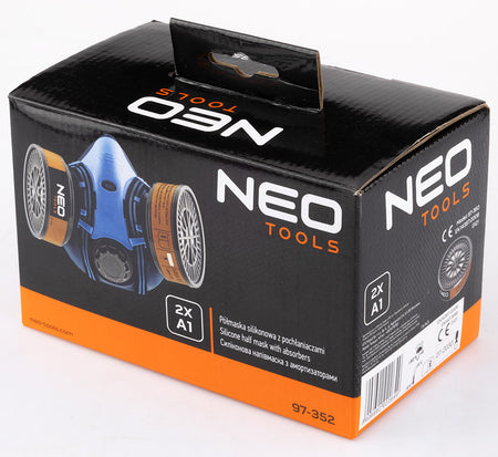 Silikónová polomaska + 2x absorbér A1 R od NEO TOOLS nájdeš na naravis.sk