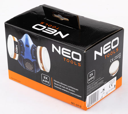 Silikónová polomaska + 2x absorbér A1P2 R od NEO TOOLS nájdeš na naravis.sk