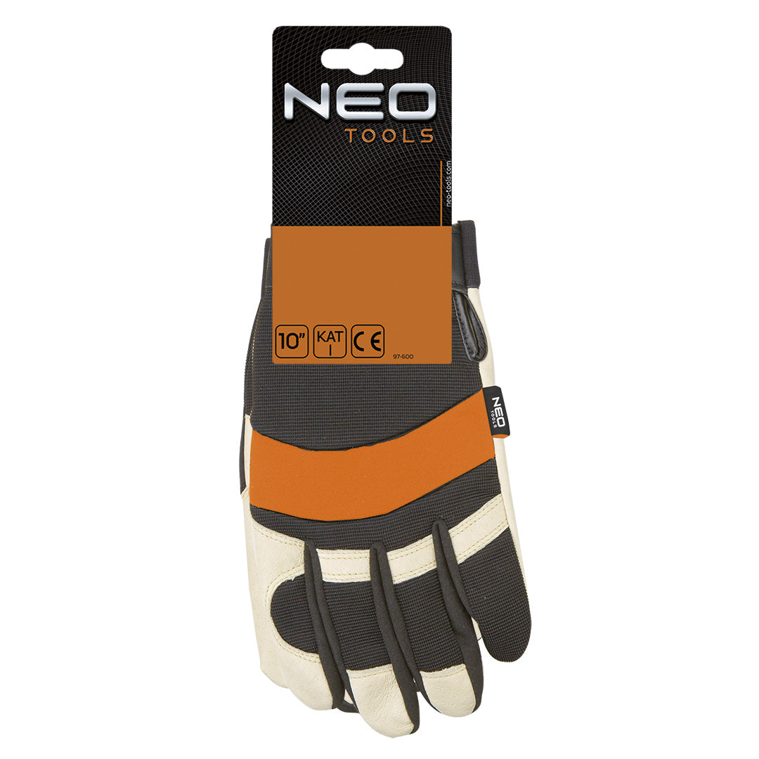 Pracovné rukavice, koža bravčová lícová, neoprén, 10" od NEO TOOLS nájdeš na naravis.sk