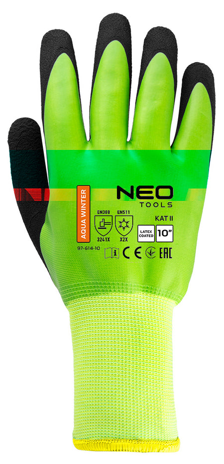 Izolované pracovné rukavice, polyester potiahnutý latexom (2 vrstvy), 3241X, veľkosť 10 od NEO TOOLS nájdeš na naravis.sk