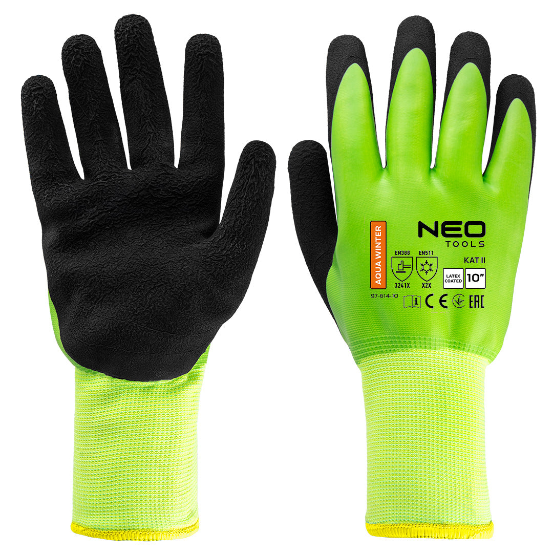 Izolované pracovné rukavice, polyester potiahnutý latexom (2 vrstvy), 3241X, veľkosť 10 od NEO TOOLS nájdeš na naravis.sk