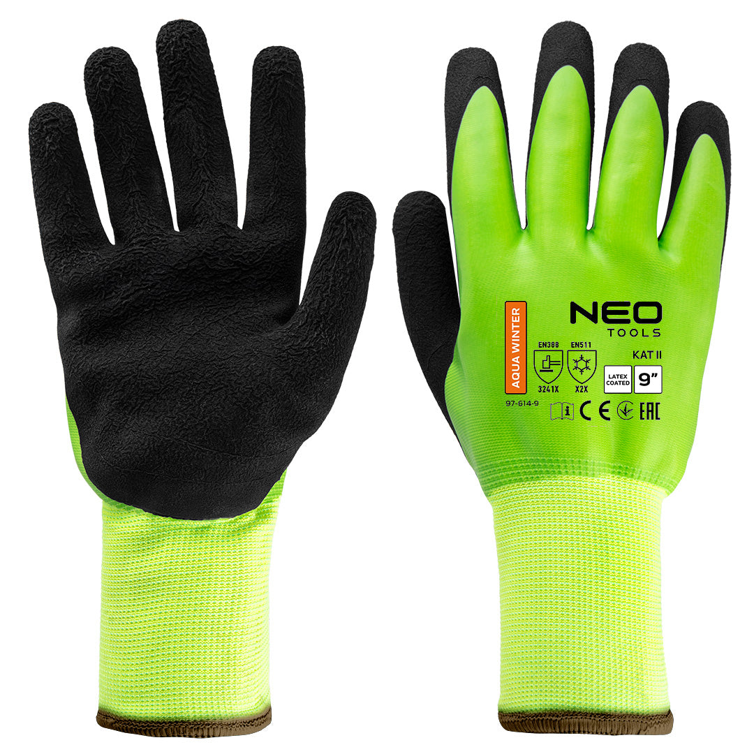 Izolované pracovné rukavice, polyester potiahnutý latexom (2 vrstvy), 3241X, veľkosť 9 od NEO TOOLS nájdeš na naravis.sk