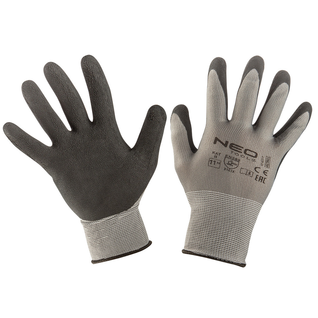 Pracovné rukavice, polyester s latexovým povlakom (pena), 3141X, veľkosť 11, hlavný materiál: nylon, povrchová úprava: Penový latex od NEO TOOLS nájdeš na naravis.sk