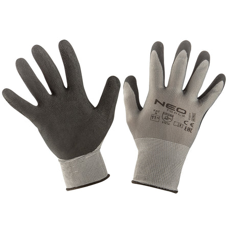 Pracovné rukavice, polyester s latexovým povlakom (pena), 3141X, veľkosť 11, hlavný materiál: nylon, povrchová úprava: Penový latex od NEO TOOLS nájdeš na naravis.sk