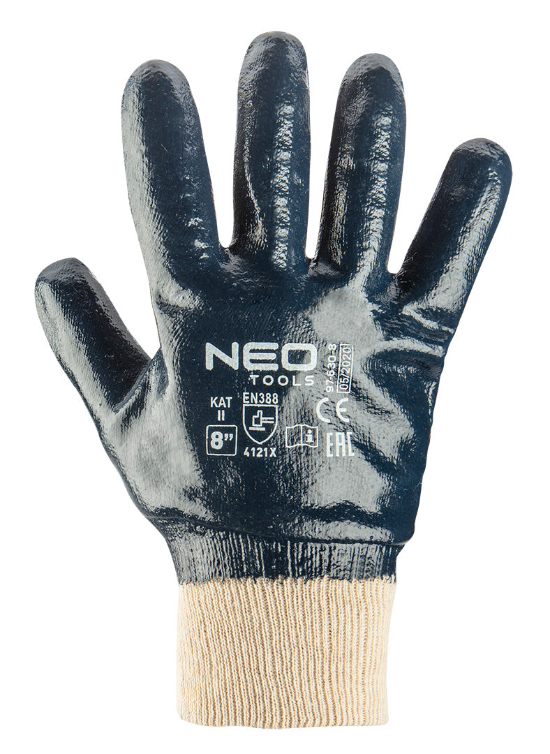 Pracovné rukavice, bavlnené, plne potiahnuté nitrilom, 4121X, veľkosť 8 od NEO TOOLS nájdeš na naravis.sk