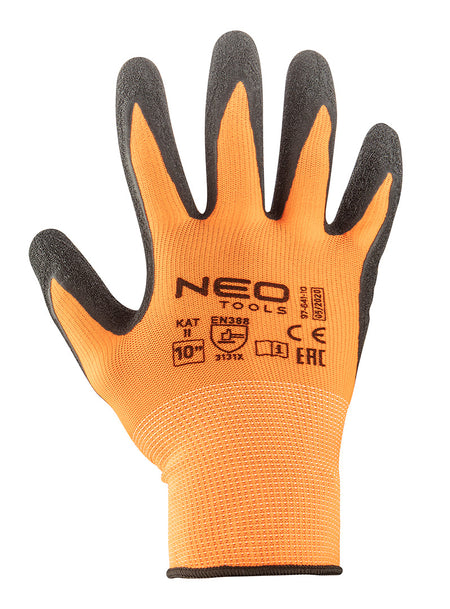 Pracovné rukavice, polyester potiahnutý latexom (krincle),3131X, veľkosť 10 od NEO TOOLS nájdeš na naravis.sk