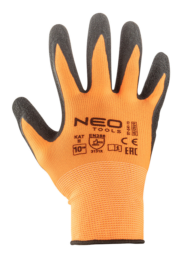 Pracovné rukavice, polyester potiahnutý latexom (krincle),3131X, veľkosť 9 od NEO TOOLS nájdeš na naravis.sk