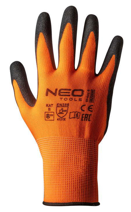 Pracovné rukavice, polyester s nitrilovým povlakom (pieskové),4131X, veľkosť 8 od NEO TOOLS nájdeš na naravis.sk